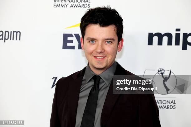 Asa Butterfield attends the 50th International Emmy Awards at New York Hilton Midtown on November 21, 2022 in New York City.