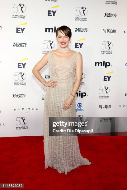 Letícia Colin attends the 50th International Emmy Awards at New York Hilton Midtown on November 21, 2022 in New York City.