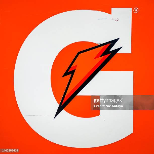The Gatorade logo is pictured during the game between the Buffalo Bills and Cleveland Browns at Ford Field on November 20, 2022 in Detroit, Michigan.