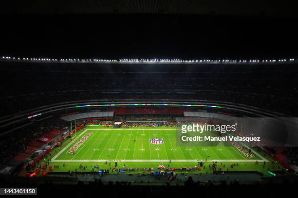 General view of the field prior to a game between the San Francisco 49ers and Arizona Cardinals at Estadio Azteca on November 21, 2022 in Mexico...