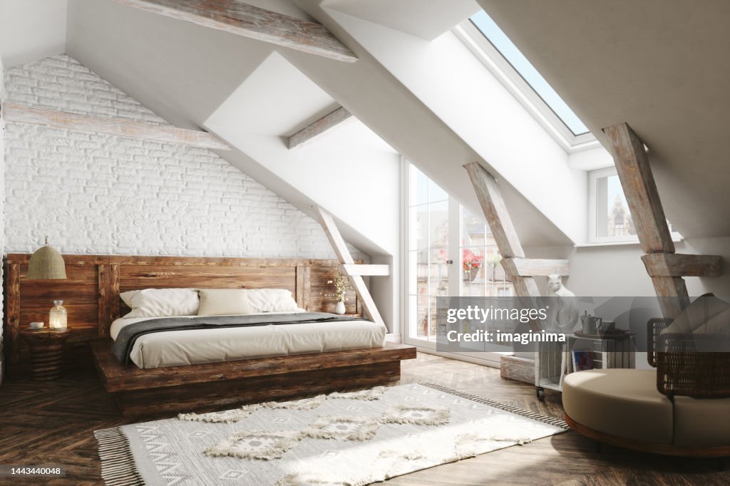 Skandinavisches Zimmer Dachzimmer Interieur