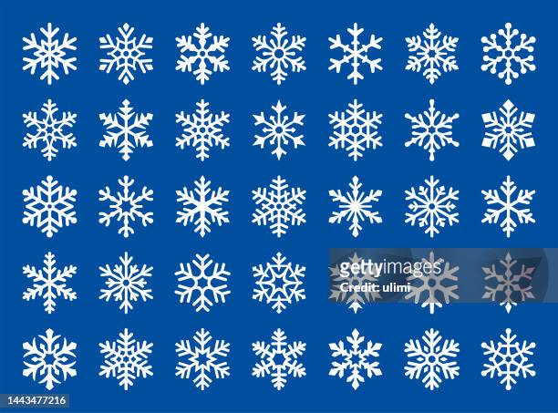 schneeflocken - snow crystals stock-grafiken, -clipart, -cartoons und -symbole