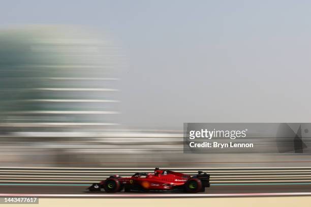 Charles Leclerc of Monaco driving the Ferrari F1-75 on track during Formula 1 testing at Yas Marina Circuit on November 22, 2022 in Abu Dhabi, United...