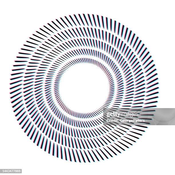 spiral pattern and glitch technique - radius stock illustrations