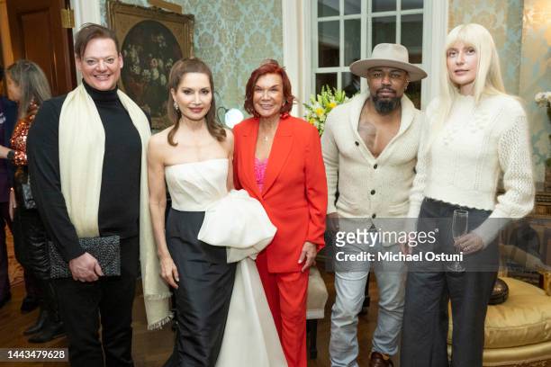 Dr. Lee Phillips, Jean Shafiroff, Carmen D'Alessio, Guy Stanley and Alina Merhle attend Martin And Jean Shafiroff Host Thanksgiving Cocktails In...