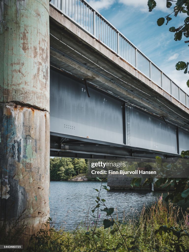 Bridge over the river Lagen in Larvik Norway