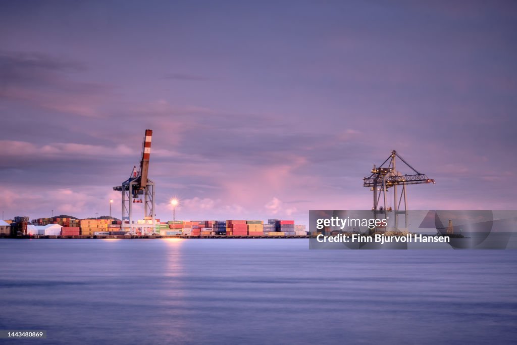 Container harbor in Larvik, Norway