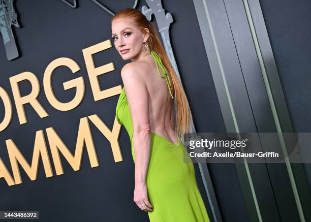 Jessica Chastain attends Showtime's "George & Tammy" Premiere Event at Goya Studios on November 21, 2022 in Los Angeles, California.