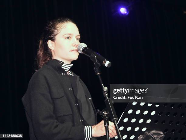 Audrey Bastien attends Poesie en Liberte 2022 at Theatre Rouge Jardin d’Acclimentation Rielle on November 21, 2022 in Paris, France.