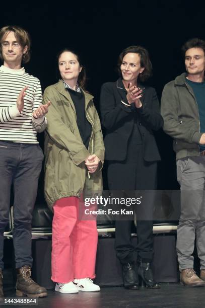 Actresses Audrey Bastien, and Armelle Deutsch attend Poesie en Liberte 2022 at Theatre Rouge Jardin d’Acclimentation Rielle on November 21, 2022 in...