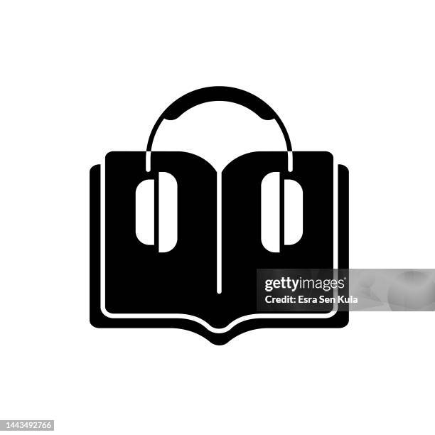 audio book solid flat icon. the icon is suitable for web pages, mobile apps, ui, ux, and gui design. - audiobook stock illustrations