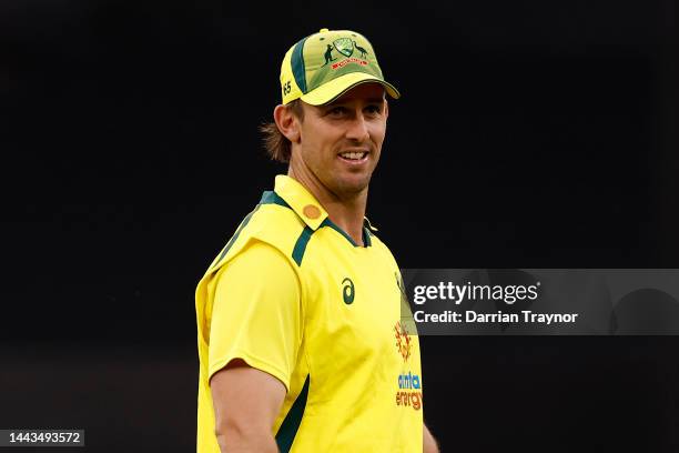 Mitchell Marsh of Australia looks on during game three of the One Day International series between Australia and England at Melbourne Cricket Ground...