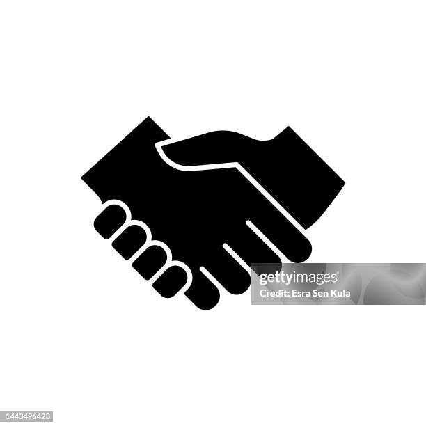 corporation solid flat icon. the icon is suitable for web pages, mobile apps, ui, ux, and gui design. - handshake icon stock illustrations