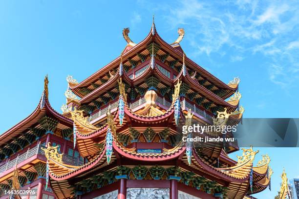 a corner of chinese temple buildings - pagoda stock pictures, royalty-free photos & images