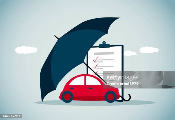 car insurance - car sunshade stock illustrations