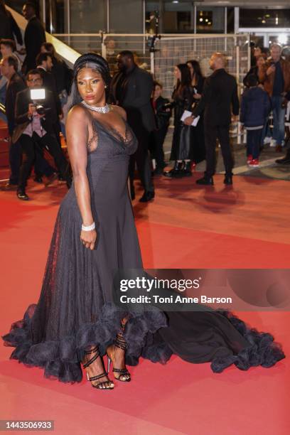 Aya Nakamura attends the 24th NRJ Music Awards - Red Carpet arrivals at Palais des Festivals on November 18, 2022 in Cannes, France.