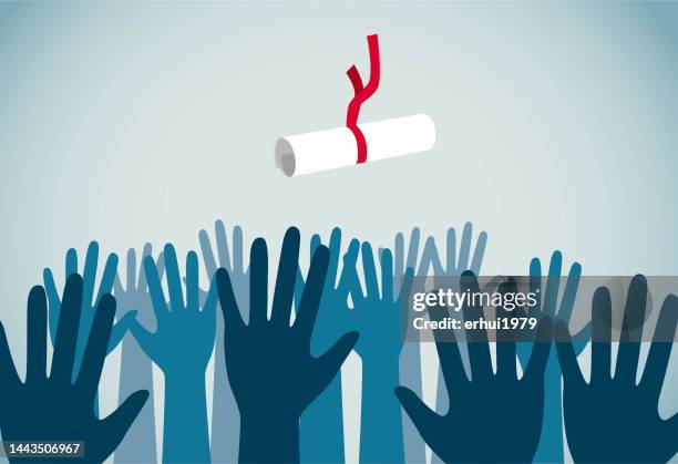 graduation - friendly rivalry stock illustrations