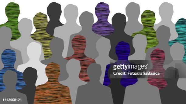 broadcasting colored men - tv audience stock illustrations