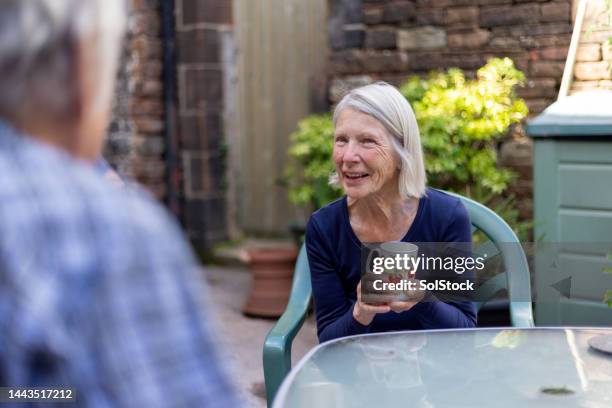 a cup of tea with friends - season 70 stock pictures, royalty-free photos & images