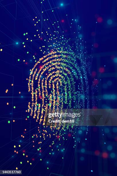 fingerprint scanning verification process - forensic science stock illustrations