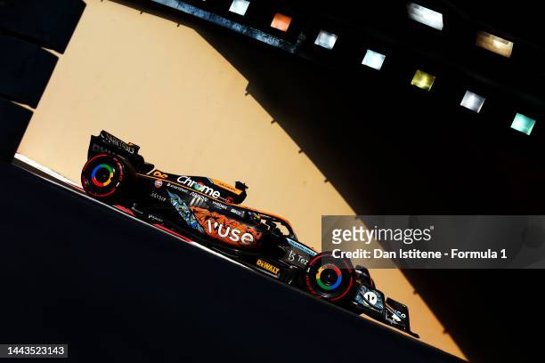 Oscar Piastri of Australia driving the McLaren MCL36 Mercedes on track during Formula 1 testing at Yas Marina Circuit on November 22, 2022 in Abu...