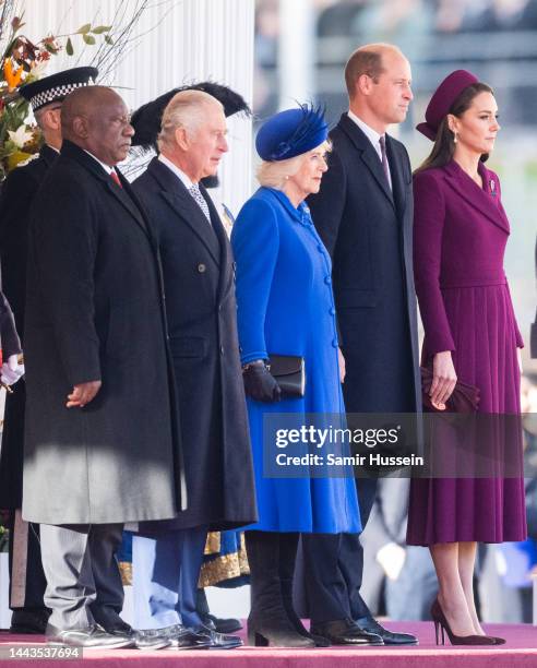 President Cyril Ramaphosa of South Africa, King Charles III, Camilla, Queen Consort, Prince William, Prince of Wales and Catherine, Princess of Wales...