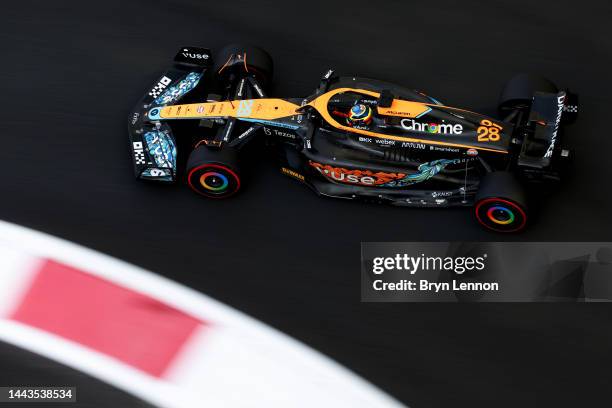 Oscar Piastri of Australia driving the McLaren MCL36 Mercedes on track during Formula 1 testing at Yas Marina Circuit on November 22, 2022 in Abu...