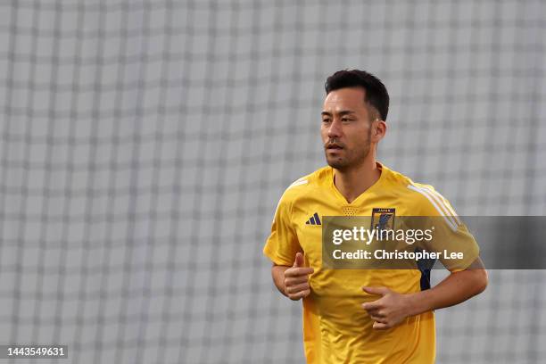 Maya Yoshida of Japan in action during the Japan Training Session at Al Sadd New Training Facilities on November 22, 2022 in Doha, Qatar.