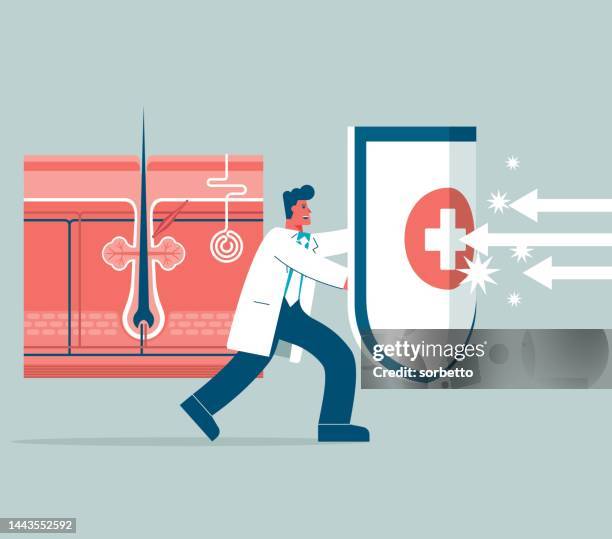 skin - protection - sweat gland stock illustrations