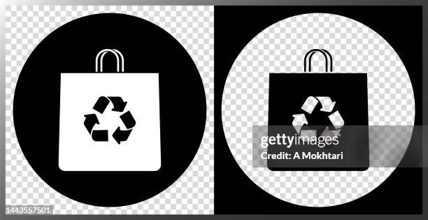 recycelbares papiertütensymbol. - reusable shopping bag drawing stock-grafiken, -clipart, -cartoons und -symbole