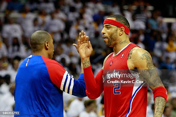 Kenyon Martin of the Los Angeles Clippers reacts in the final minutes of their 82-72 win over the Memphis Grizzlies in Game Seven of the Western...