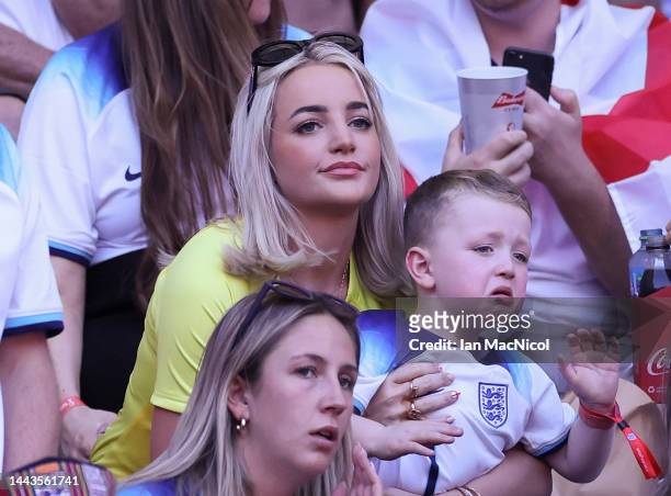 Megan Pickford, wife of England goal keeper Jordan Pickford is seen during the FIFA World Cup Qatar 2022 Group B match between England and IR Iran at...