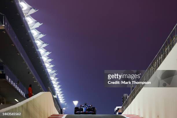 Pierre Gasly of France driving the Alpine F1 A522 Renault on track during Formula 1 testing at Yas Marina Circuit on November 22, 2022 in Abu Dhabi,...