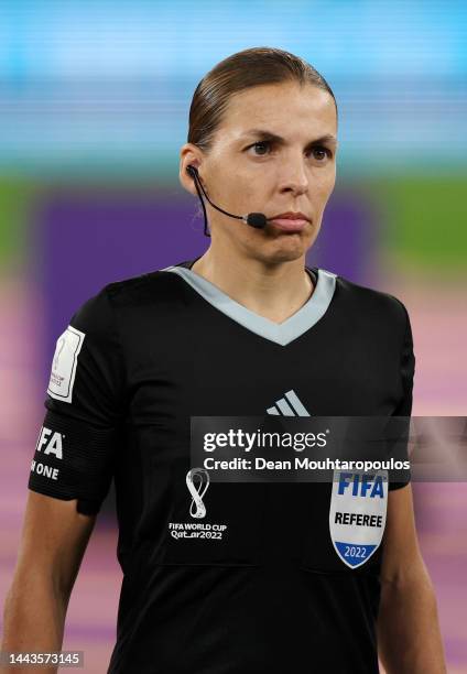 Fourth official Stéphanie Frappart looks on during the FIFA World Cup Qatar 2022 Group C match between Mexico and Poland at Stadium 974 on November...