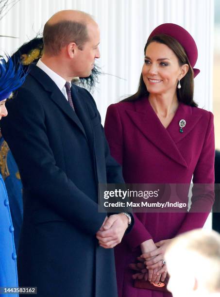 Prince William, Prince of Wales and Catherine, Princess of Wales attend the Ceremonial Welcome at Horse Guards Parade for President Cyril Ramaphosa...