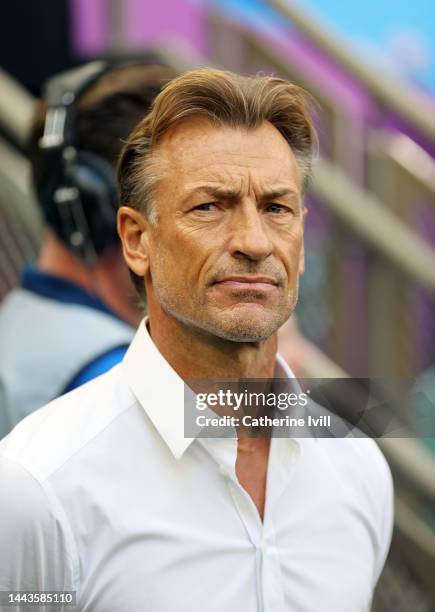 Herve Renard, Head Coach of Saudi Arabia, looks on during the FIFA World Cup Qatar 2022 Group C match between Argentina and Saudi Arabia at Lusail...