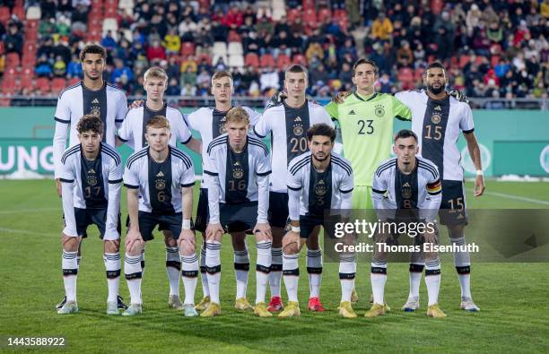 Starting Team of Germany during the international friendly match between Germany U20 and Portugal U20 on November 22, 2022 in Zwickau, Germany.