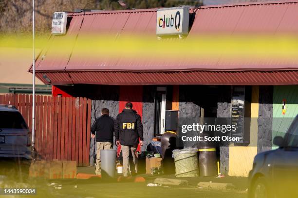 Local and federal law enforcement officials continue their investigation at the Club Q nightclub on November 22, 2022 in Colorado Springs, Colorado....