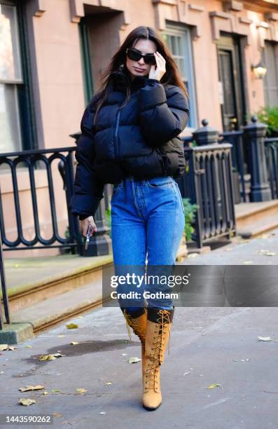 Emily Ratajkowski is seen on November 22, 2022 in New York City.