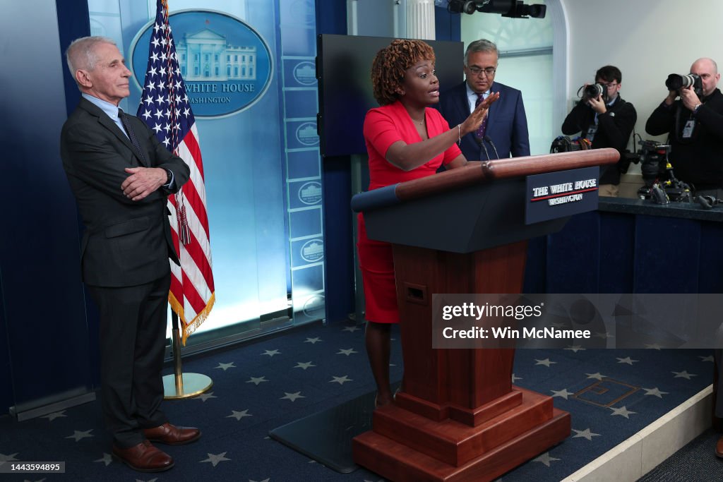 Press Secretary Jean-Pierre Holds White House Media Briefing With Top Covid Advisors
