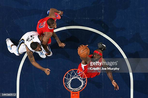 Reggie Evans of the Los Angeles Clippers grabs a rebound against the Memphis Grizzlies in Game Seven of the Western Conference Quarterfinals during...