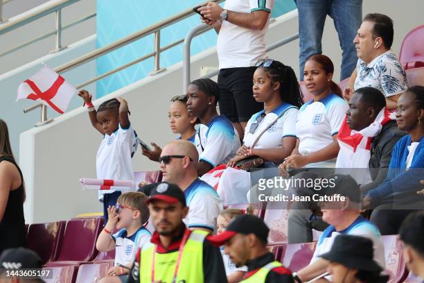Raheem Stirling of England's fiancée Paige Milian and family attend the FIFA World Cup Qatar 2022 Group B match between England and IR Iran at...
