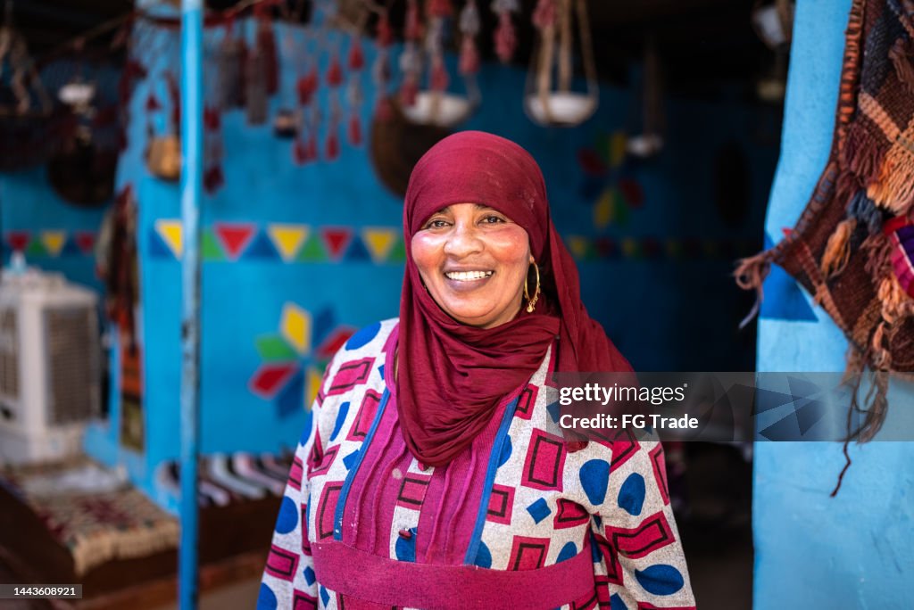 Portrait of a islamic woman at home