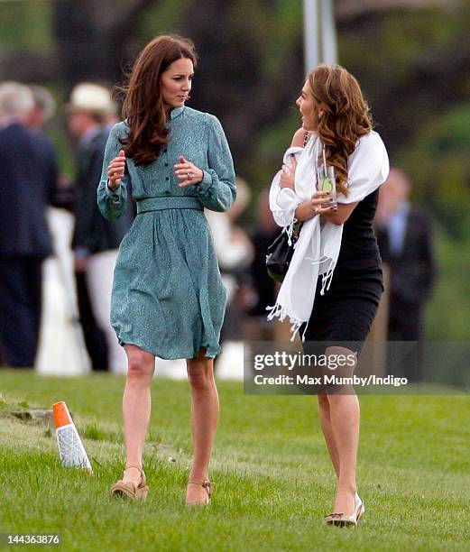 Catherine, Duchess of Cambridge attends the Audi Polo Challenge charity polo match, in which Prince William, Duke of Cambridge and Prince Harry...