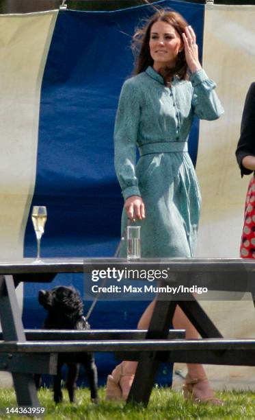 Catherine, Duchess of Cambridge and her dog Lupo attend the Audi Polo Challenge charity polo match, in which Prince William, Duke of Cambridge and...