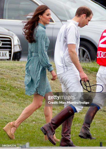 Prince William, Duke of Cambridge and Catherine, Duchess of Cambridge attend the Audi Polo Challenge charity polo match, in which Prince William,...
