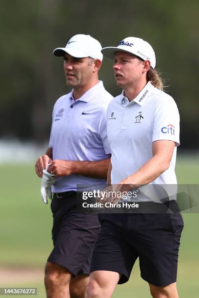 Former Rugby League player Cameron Smith and golfer Cameron Smith during the 2022 Australian PGA Championship Pro-Am at the Royal Queensland Golf...