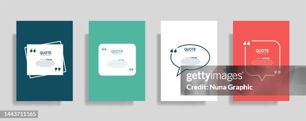 quote design bubble vector - speech marks stock illustrations