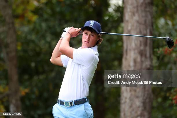 David Ford of the University of North Carolina hits a tee shot on the 11th hole during the third round of the The Williams Cup presented by STITCH...