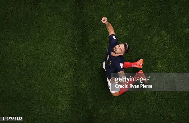 Olivier Giroud of France celebrates after scoring their teams second goal during the FIFA World Cup Qatar 2022 Group D match between France and...